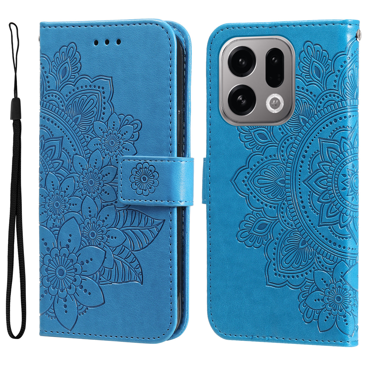 For Oppo Find X9 5G Case Floral Pattern PU Leather Wallet Stand Phone Cover
