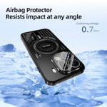 ABEEL magnetisk etui til Oppo Find X9 Pro 5G i aluminiumslegering + PC + TPU, hult og varmeafledende mobilcover