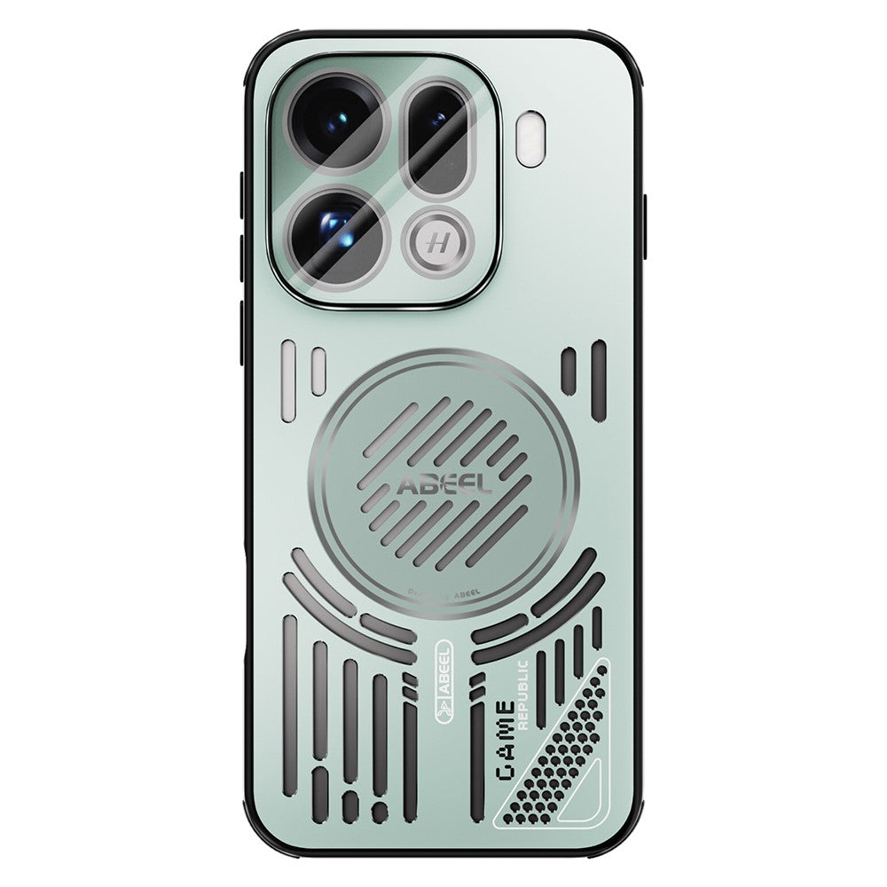 ABEEL magnetisk etui til Oppo Find X9 Pro 5G i aluminiumslegering + PC + TPU, hult og varmeafledende mobilcover