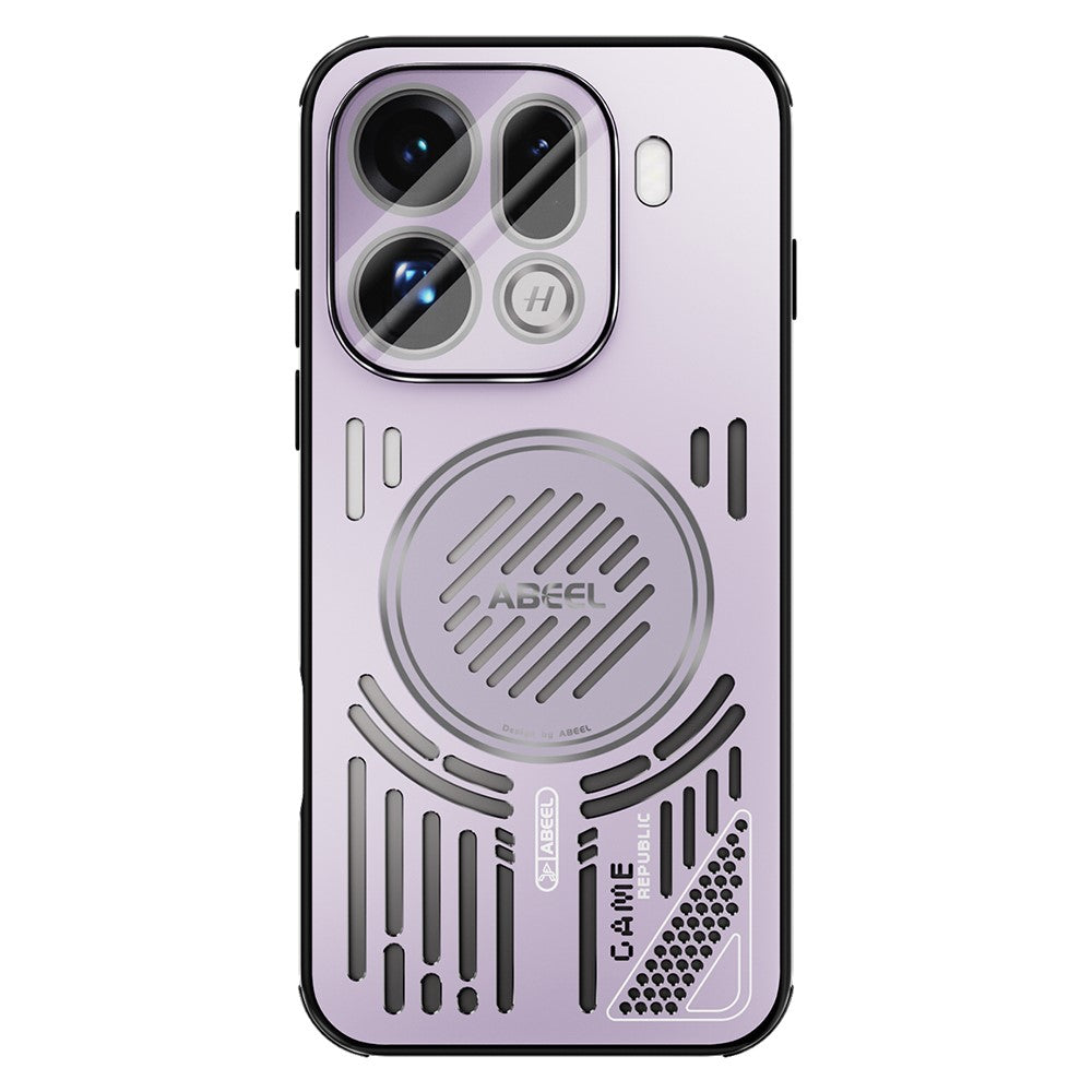 ABEEL magnetisk etui til Oppo Find X9 Pro 5G i aluminiumslegering + PC + TPU, hult og varmeafledende mobilcover