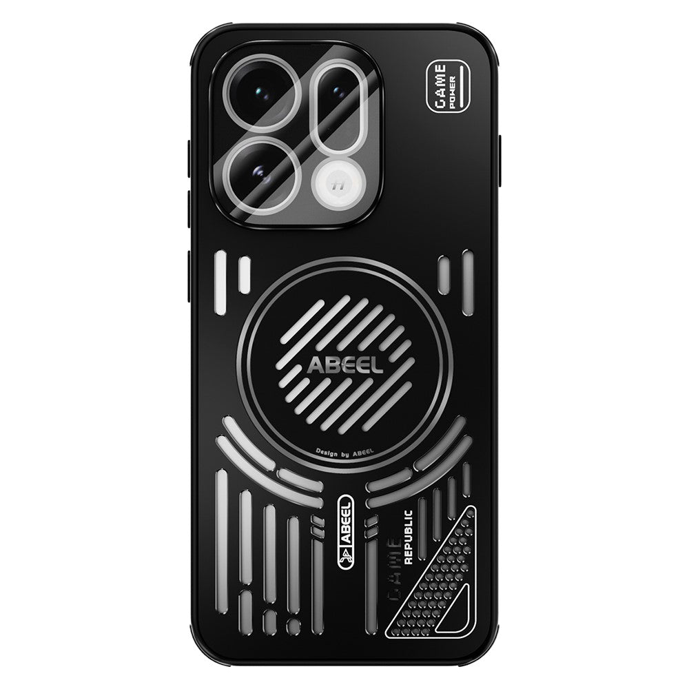 ABEEL Magnetiskt Skal För Oppo Find X9 5G Aluminiumlegering + PC + TPU Ihåligt Värmeavledande mobilskal