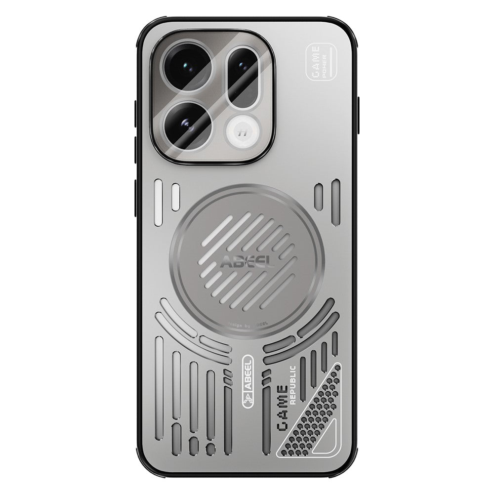 ABEEL Magnetiskt Skal För Oppo Find X9 5G Aluminiumlegering + PC + TPU Ihåligt Värmeavledande mobilskal