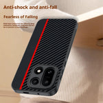 For OnePlus 15 5G Case Leather + PC Hard Phone Cover Carbon Fiber Texture