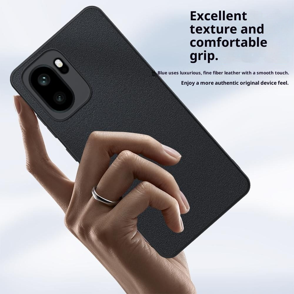 OnePlus 15R 5G / Ace 6T 5G / Ace 6 5G skal PU-läderbelagd PC + TPU fallskyddande mobilskal