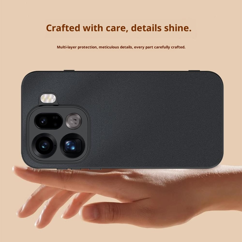 For Oppo Find X9 Pro 5G Case PU Leather Coated PC + TPU Anti-Drop Phone Cover