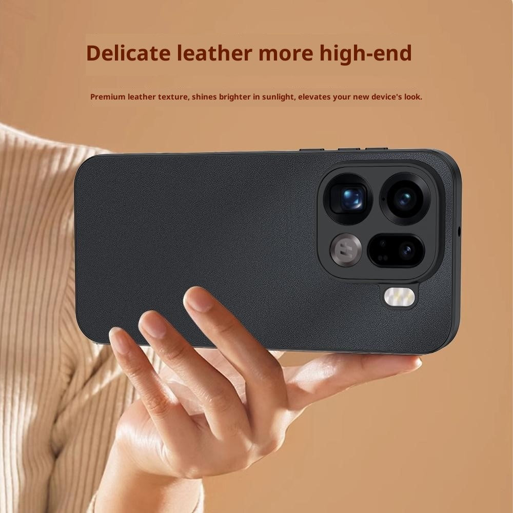 For Oppo Find X9 5G Case PU Leather Coated PC + TPU Anti-Drop Phone Cover
