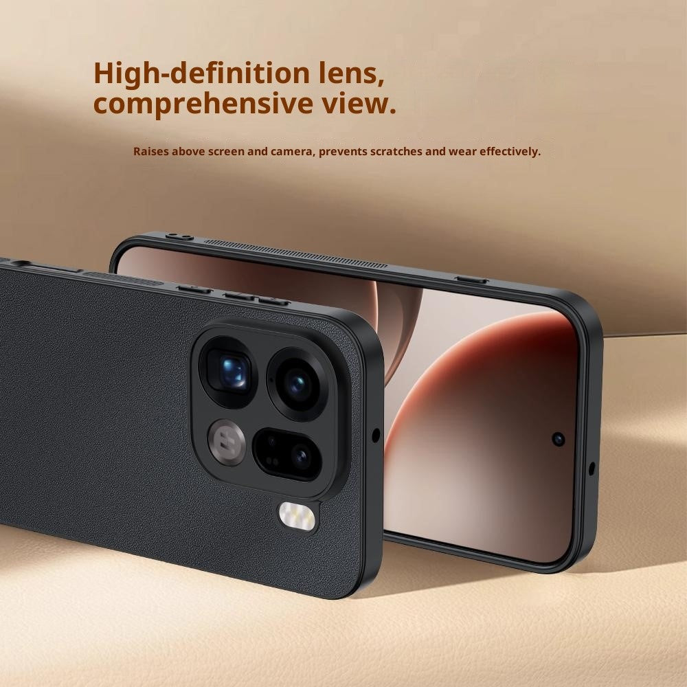 For Oppo Find X9 5G Case PU Leather Coated PC + TPU Anti-Drop Phone Cover