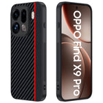 For Oppo Find X9 Pro 5G Case Leather + PC Hard Phone Cover Carbon Fiber Texture