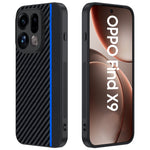For Oppo Find X9 5G Case Leather + PC Hard Phone Cover Carbon Fiber Texture
