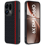 For Oppo Find X9 5G Case Leather + PC Hard Phone Cover Carbon Fiber Texture