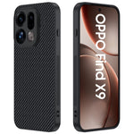 For Oppo Find X9 5G Case Leather + PC Hard Phone Cover Carbon Fiber Texture
