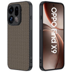 For Oppo Find X9 5G Case Leather + PC Hard Phone Cover Carbon Fiber Texture