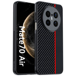 For Huawei Mate 70 Air Case Leather + PC Hard Phone Cover Carbon Fiber Texture