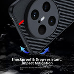 For Huawei Mate 70 Air Case Leather + PC Hard Phone Cover Carbon Fiber Texture