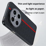 For Huawei Mate 70 Air Case Leather + PC Hard Phone Cover Carbon Fiber Texture