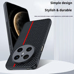 For Huawei Mate 70 Air Case Leather + PC Hard Phone Cover Carbon Fiber Texture