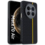For Huawei Mate 70 Air Case Leather + PC Hard Phone Cover Carbon Fiber Texture