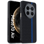 For Huawei Mate 70 Air Case Leather + PC Hard Phone Cover Carbon Fiber Texture