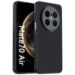 For Huawei Mate 70 Air Case Leather + PC Hard Phone Cover Carbon Fiber Texture