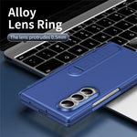 Til Samsung Galaxy Z Fold3 5G Cover Støtteben Hårdt PC Telefoncover med Hærdet Glasfilm / Stylus / Penholder