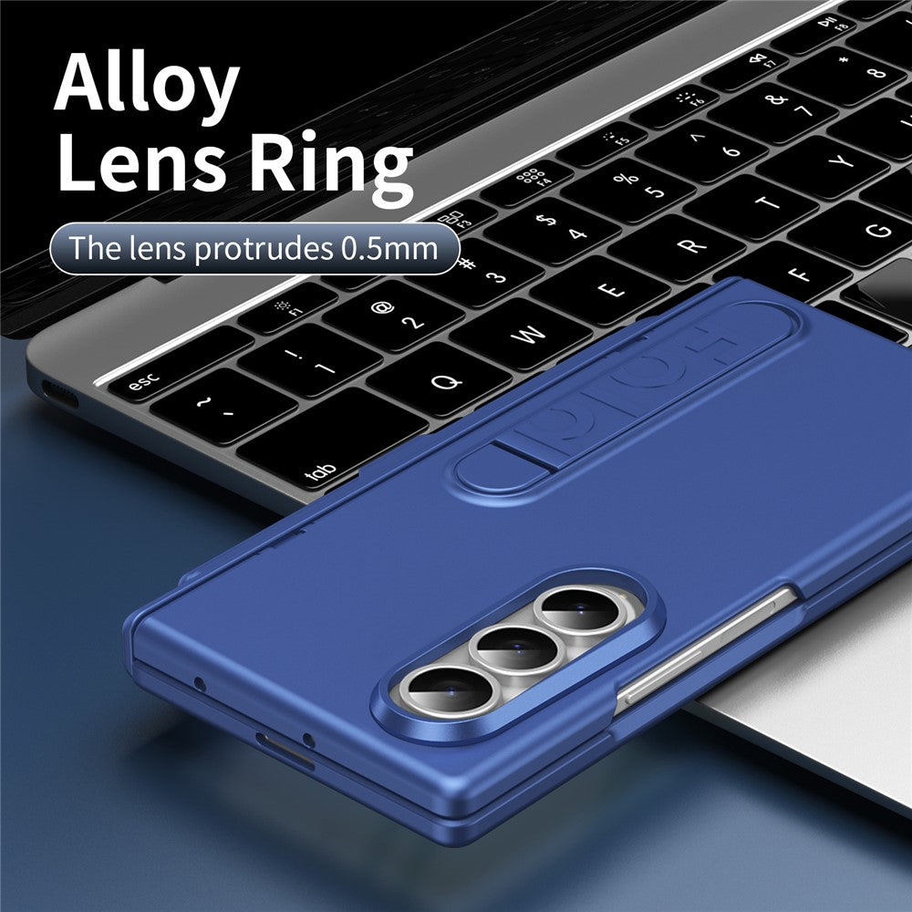 Til Samsung Galaxy Z Fold3 5G Cover Støtteben Hårdt PC Telefoncover med Hærdet Glasfilm / Stylus / Penholder