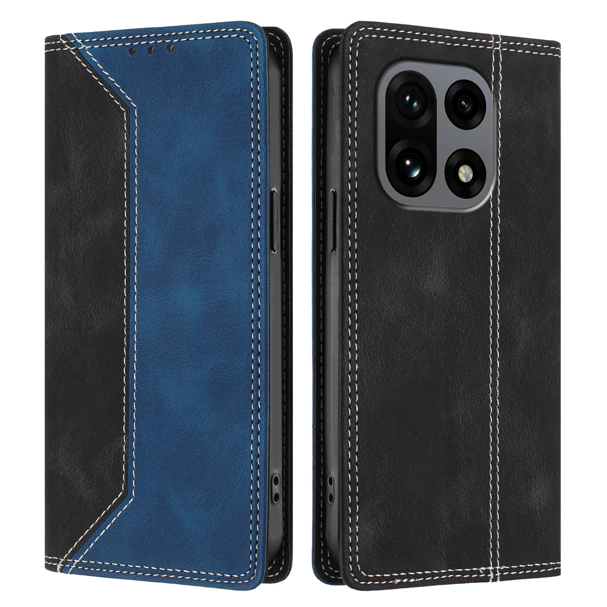 OnePlus 15 5G Läderfodral Skin Touch Färgskarvning RFID-blockerande Plånboksfodral