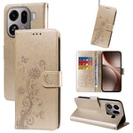 For Oppo Find X9 Pro 5G Leather Case Butterfly Floral Imprint Wallet Stand Cover