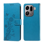 For Oppo Find X9 Pro 5G Leather Case Butterfly Floral Imprint Wallet Stand Cover