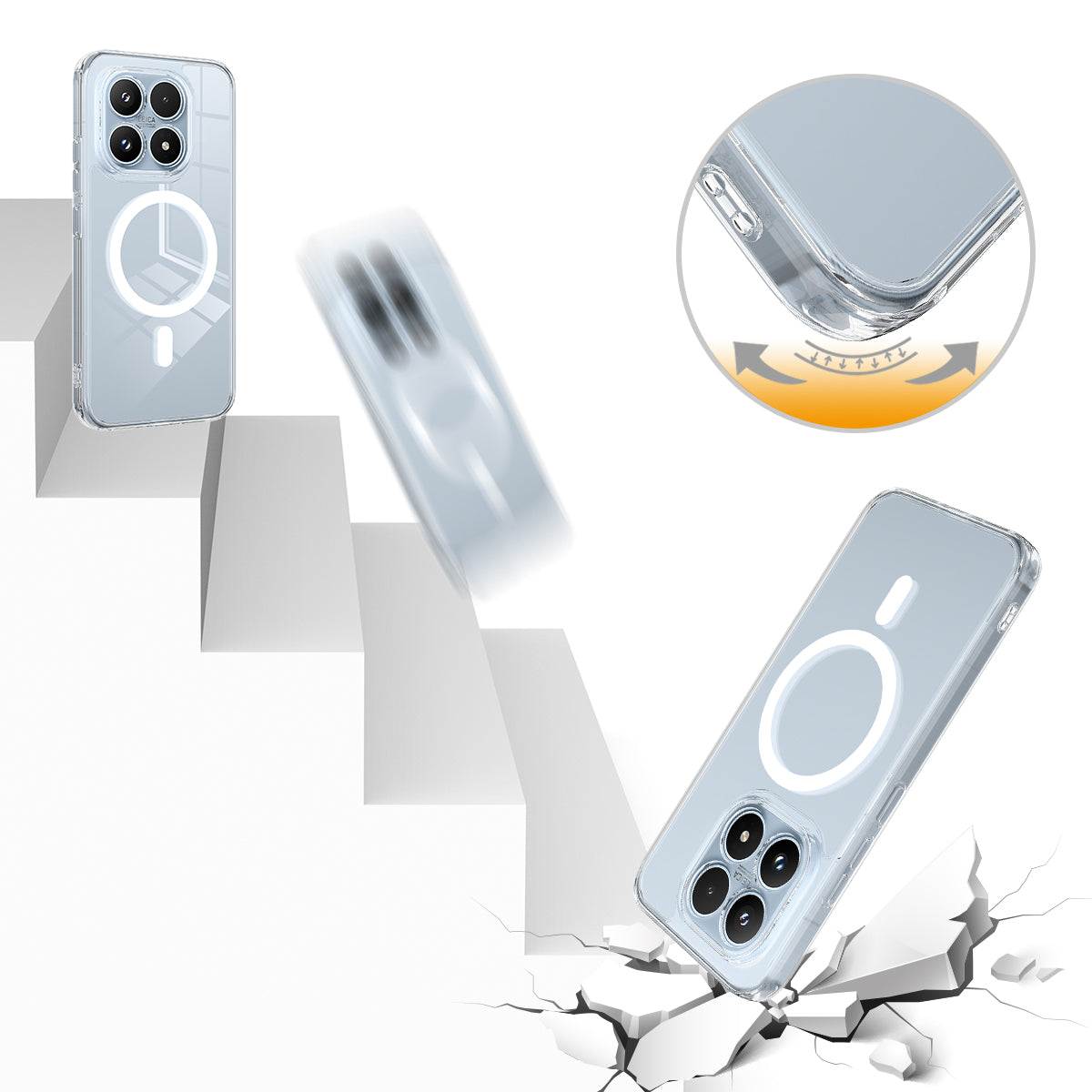 For Xiaomi 17 Clear Phone Case Magnetic Case TPU+Acrylic Back Cover