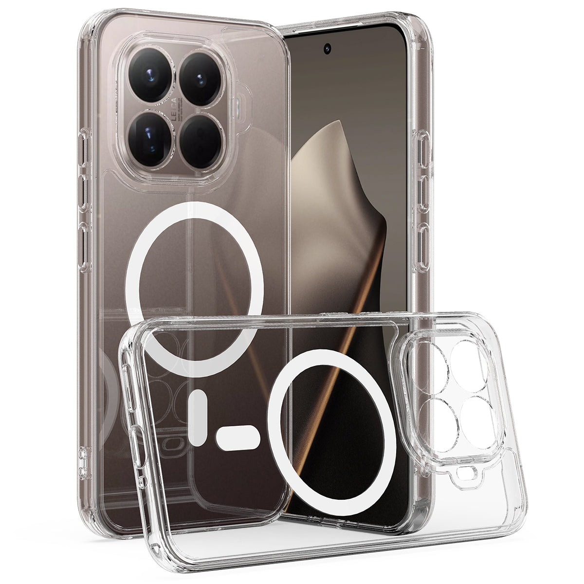 For Xiaomi 15T Pro Clear Phone Magnetic Case TPU+Acrylic Back Cover