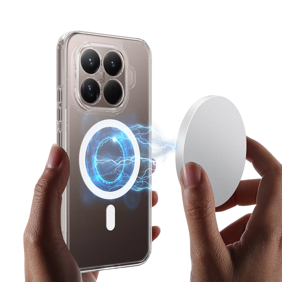 For Xiaomi 15T Pro Clear Phone Magnetic Case TPU+Acrylic Back Cover