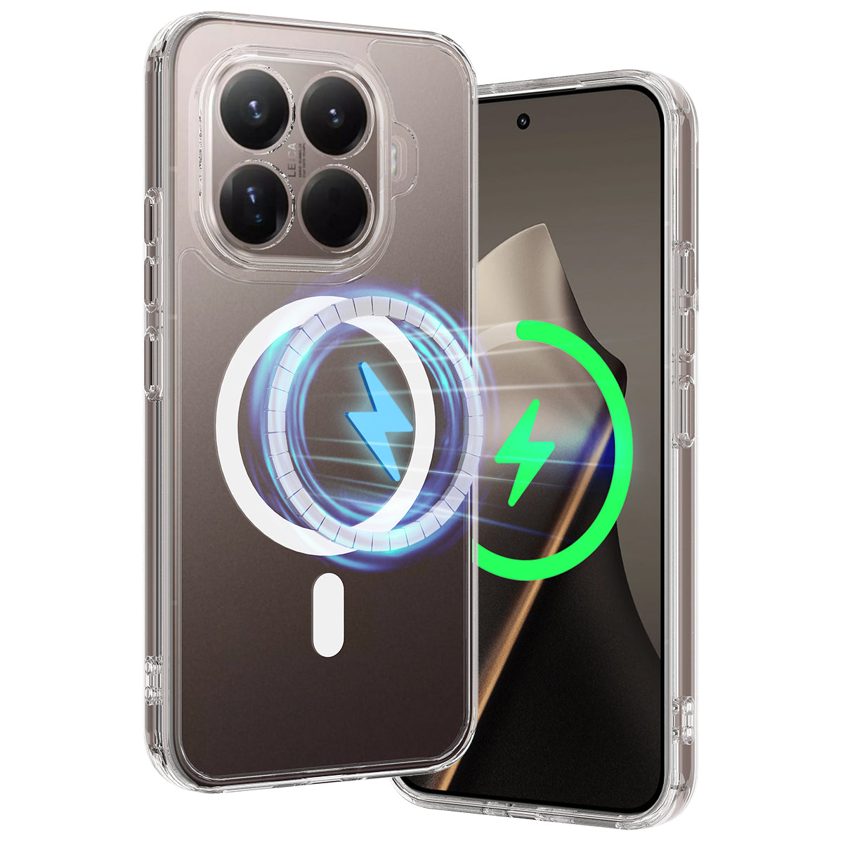 For Xiaomi 15T Pro Clear Phone Magnetic Case TPU+Acrylic Back Cover