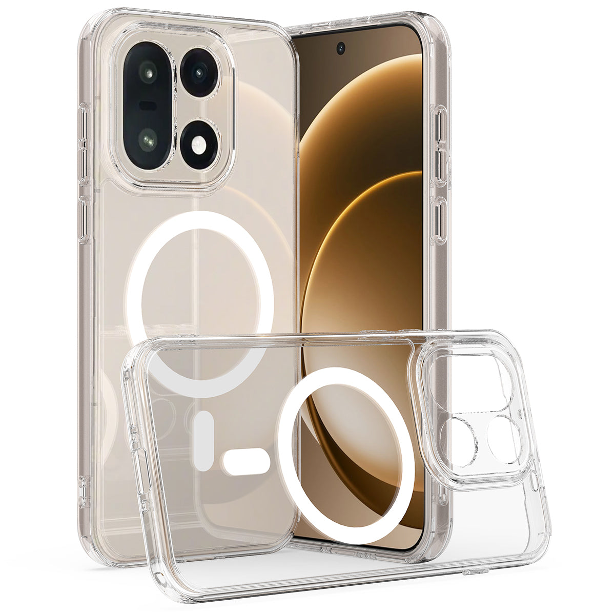 For OnePlus 15 5G Clear Phone Magnetic Case TPU+Acrylic Back Cover