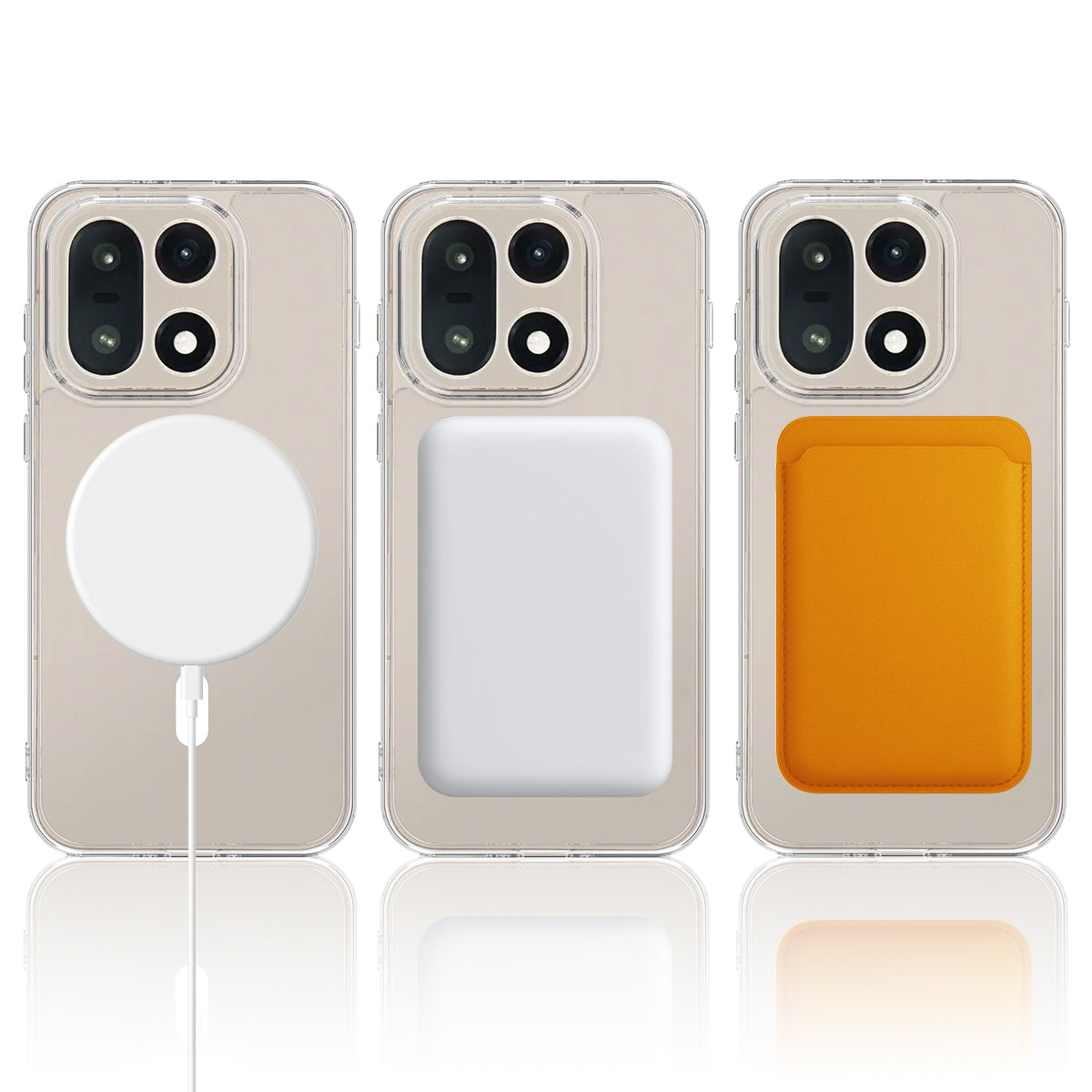 For OnePlus 15 5G Clear Phone Magnetic Case TPU+Acrylic Back Cover