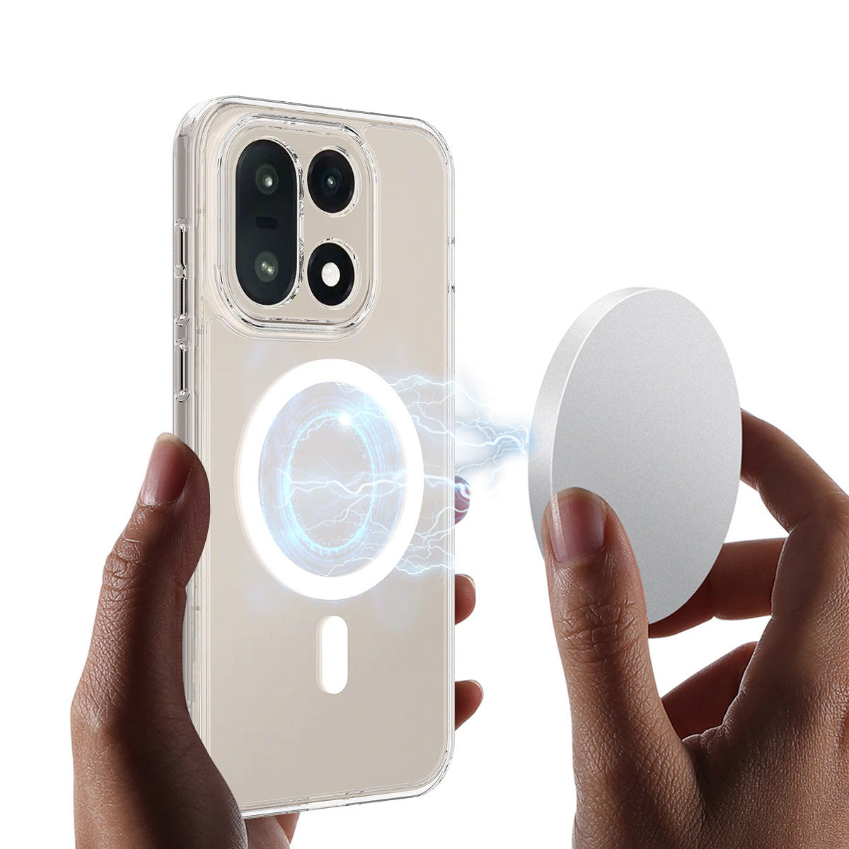 For OnePlus 15 5G Clear Phone Magnetic Case TPU+Acrylic Back Cover