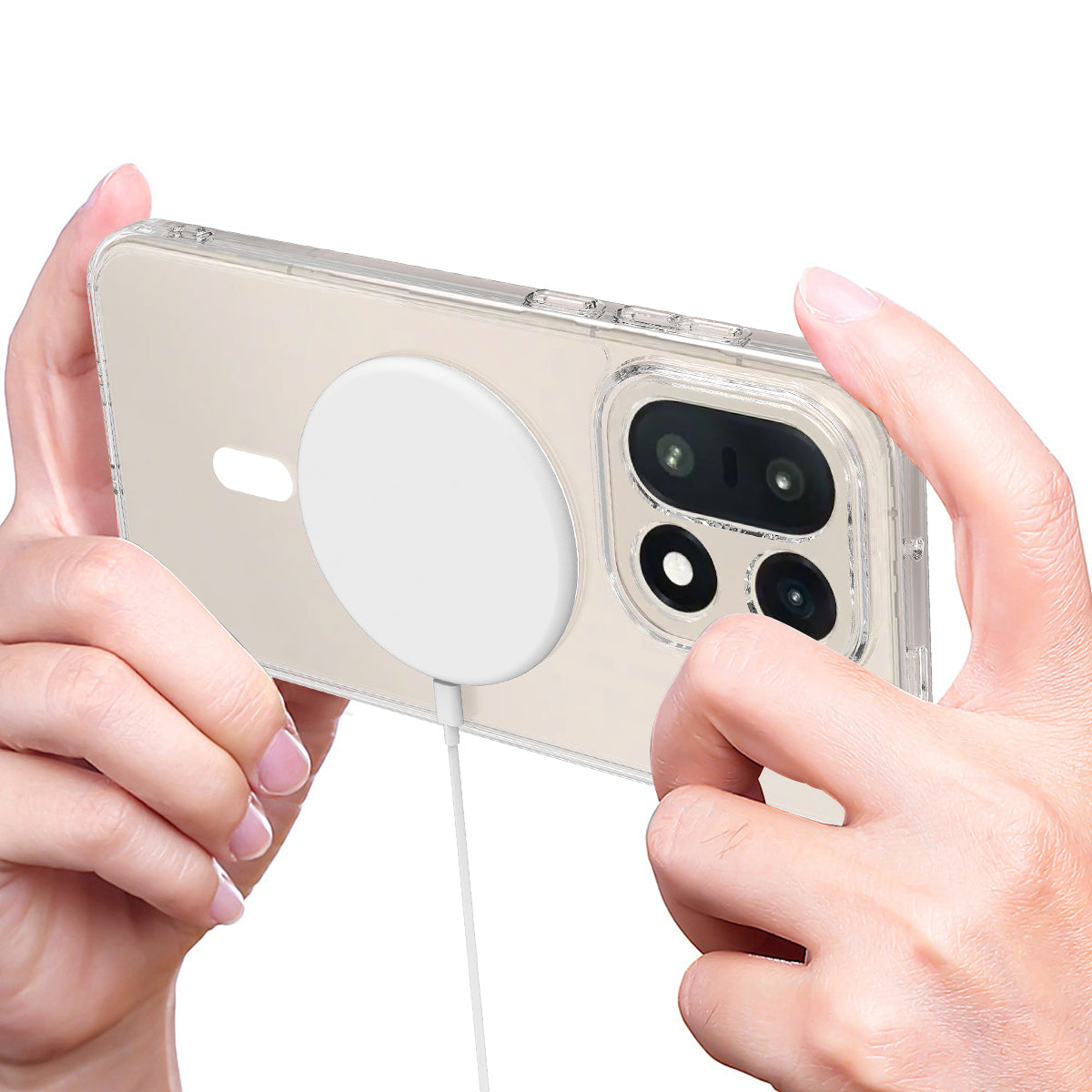 For OnePlus 15 5G Clear Phone Magnetic Case TPU+Acrylic Back Cover