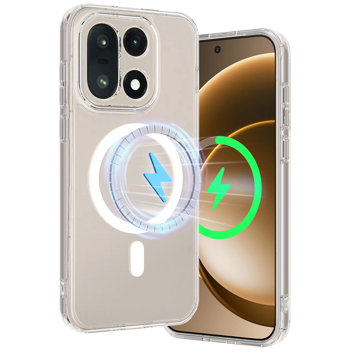 For OnePlus 15 5G Clear Phone Magnetic Case TPU+Acrylic Back Cover