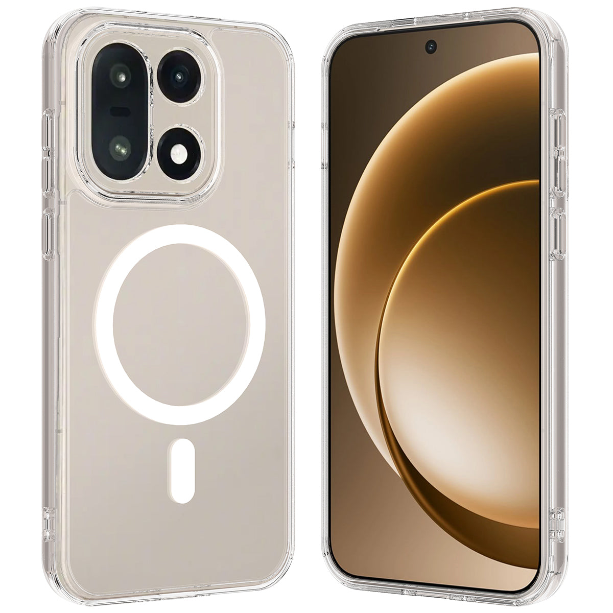 For OnePlus 15 5G Clear Phone Magnetic Case TPU+Acrylic Back Cover