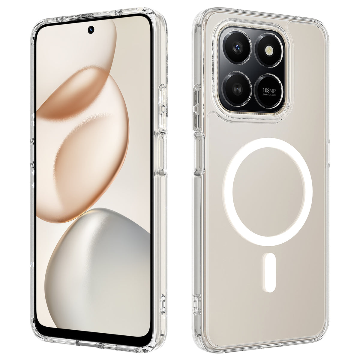 For Honor 400 Smart 5G / Honor X7d 4G / Honor X7d 5G / Honor 400 Smart 4G Clear Phone Magnetic Case TPU+Acrylic Back Cover