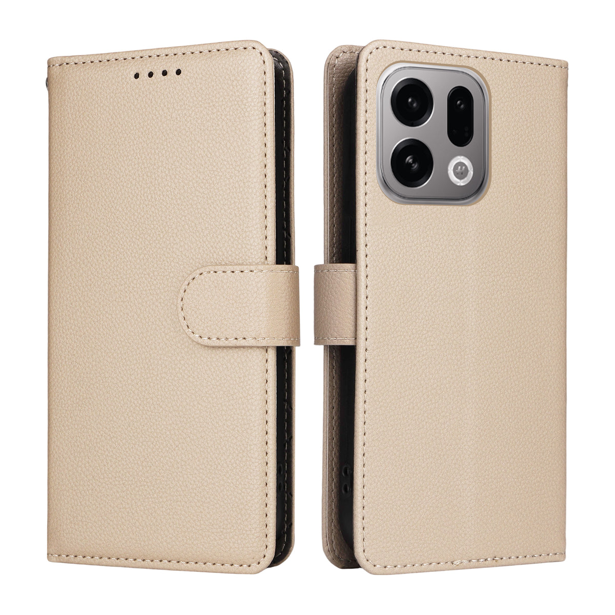 For Oppo Find X9 5G Case RFID Blocking 3 Card Slots PU Leather Phone Cover with Wrist Strap