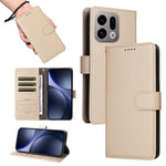 For Oppo Find X9 5G Case RFID Blocking 3 Card Slots PU Leather Phone Cover with Wrist Strap
