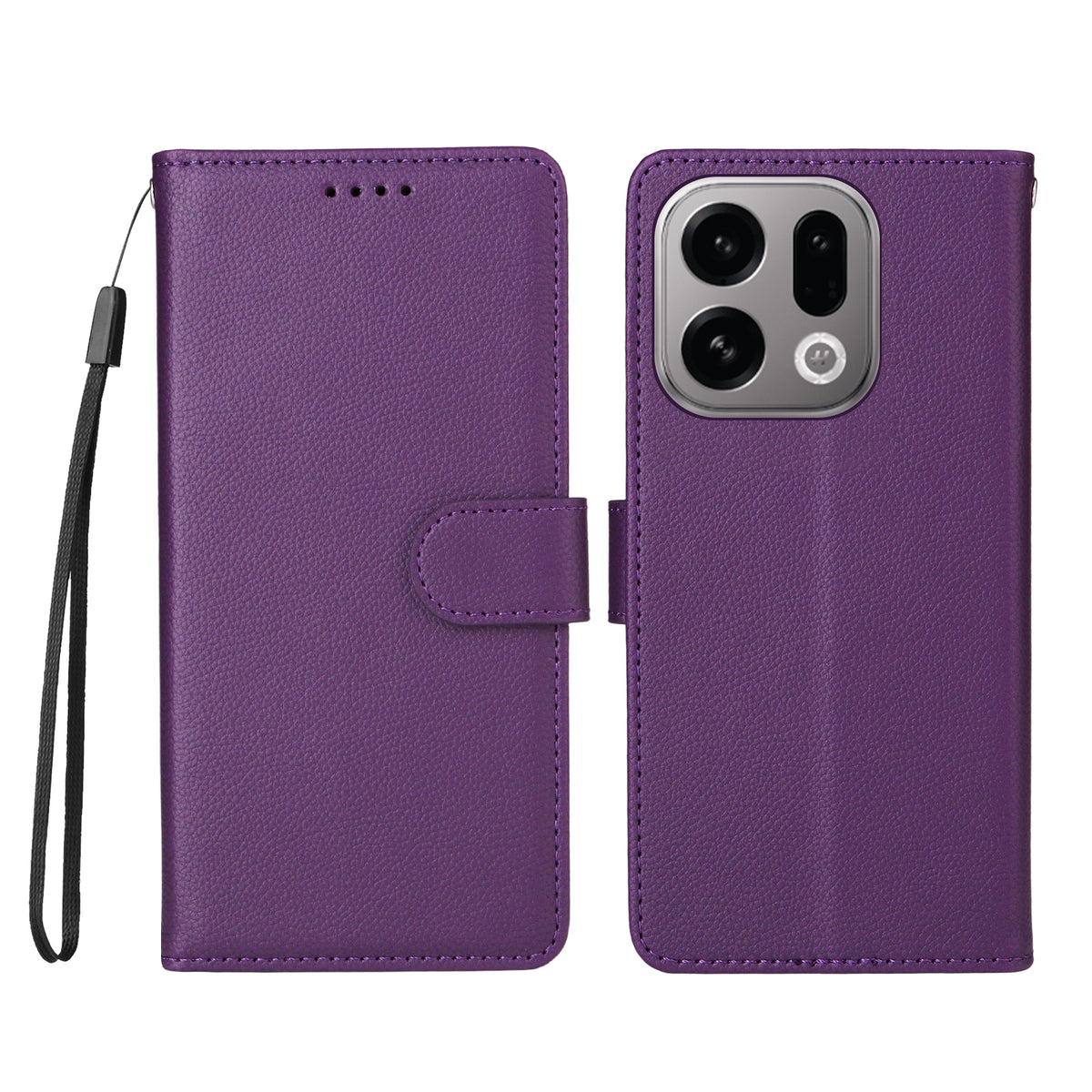 For Oppo Find X9 5G Case RFID Blocking 3 Card Slots PU Leather Phone Cover with Wrist Strap