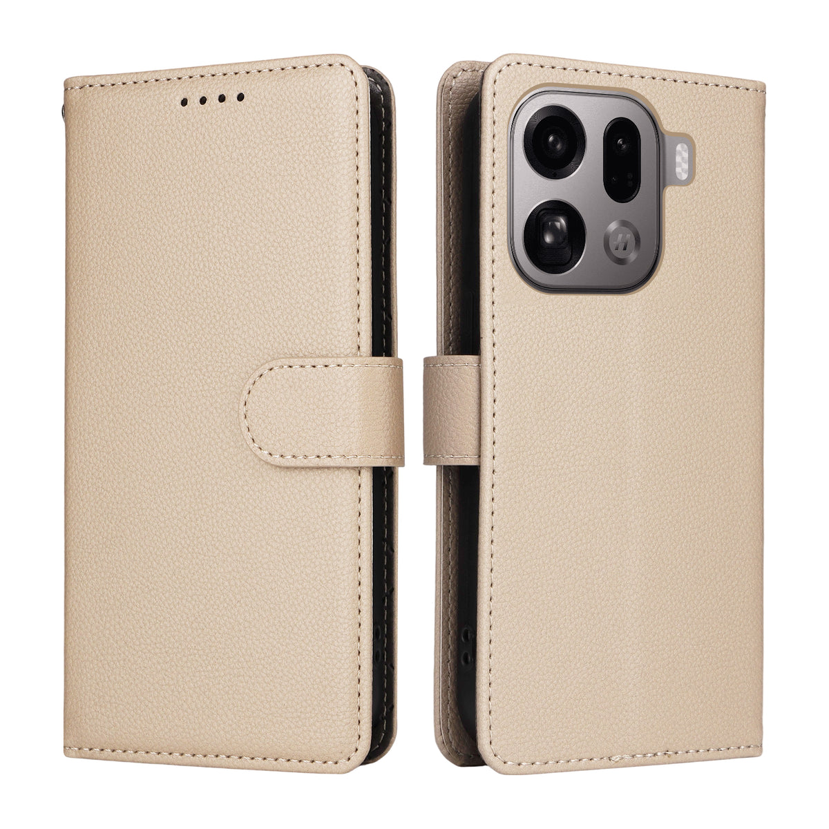 For Oppo Find X9 Pro 5G Case RFID Blocking 3 Card Slots PU Leather Phone Cover with Wrist Strap
