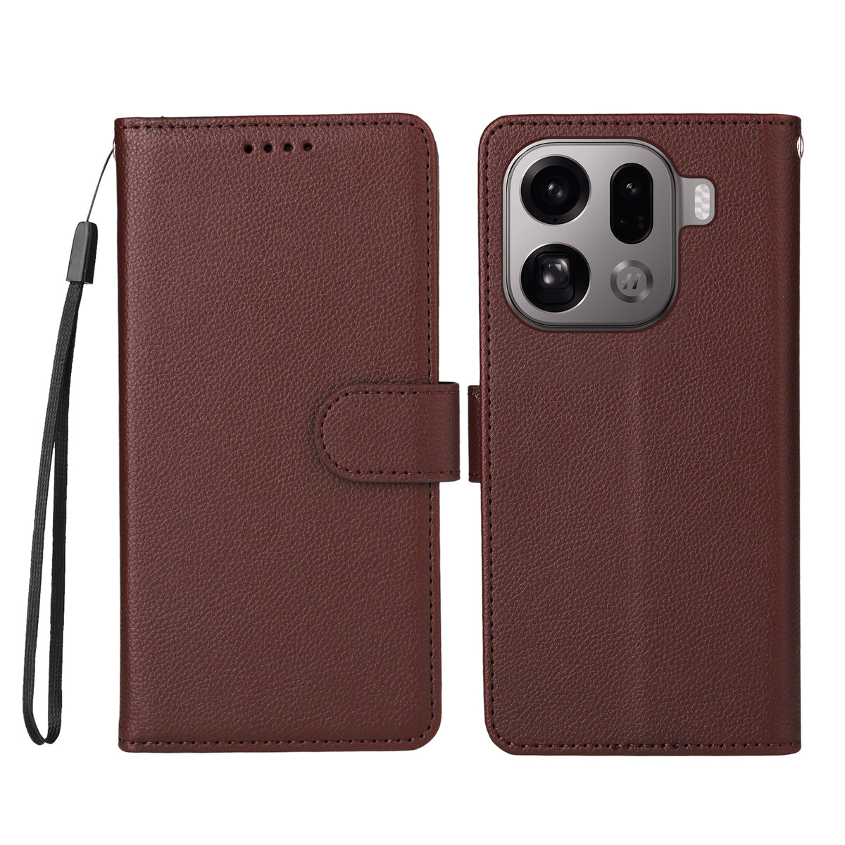 For Oppo Find X9 Pro 5G Case RFID Blocking 3 Card Slots PU Leather Phone Cover with Wrist Strap