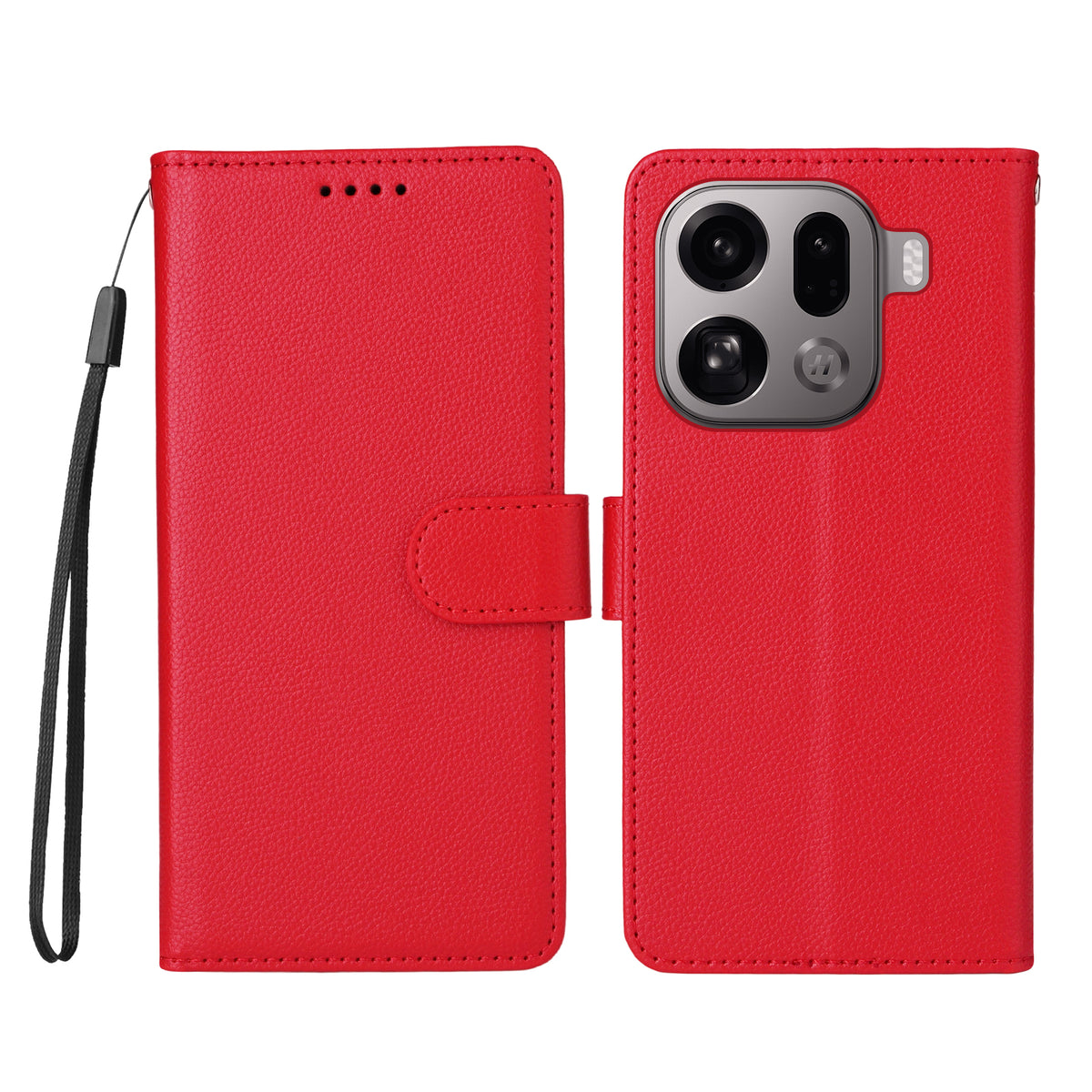 For Oppo Find X9 Pro 5G Case RFID Blocking 3 Card Slots PU Leather Phone Cover with Wrist Strap