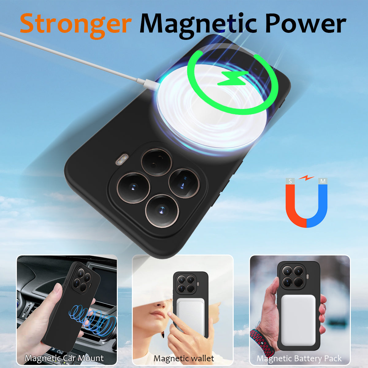 For Xiaomi 15T Pro Magnetic Case Anti-Drop Liquid Silicone Phone Cover