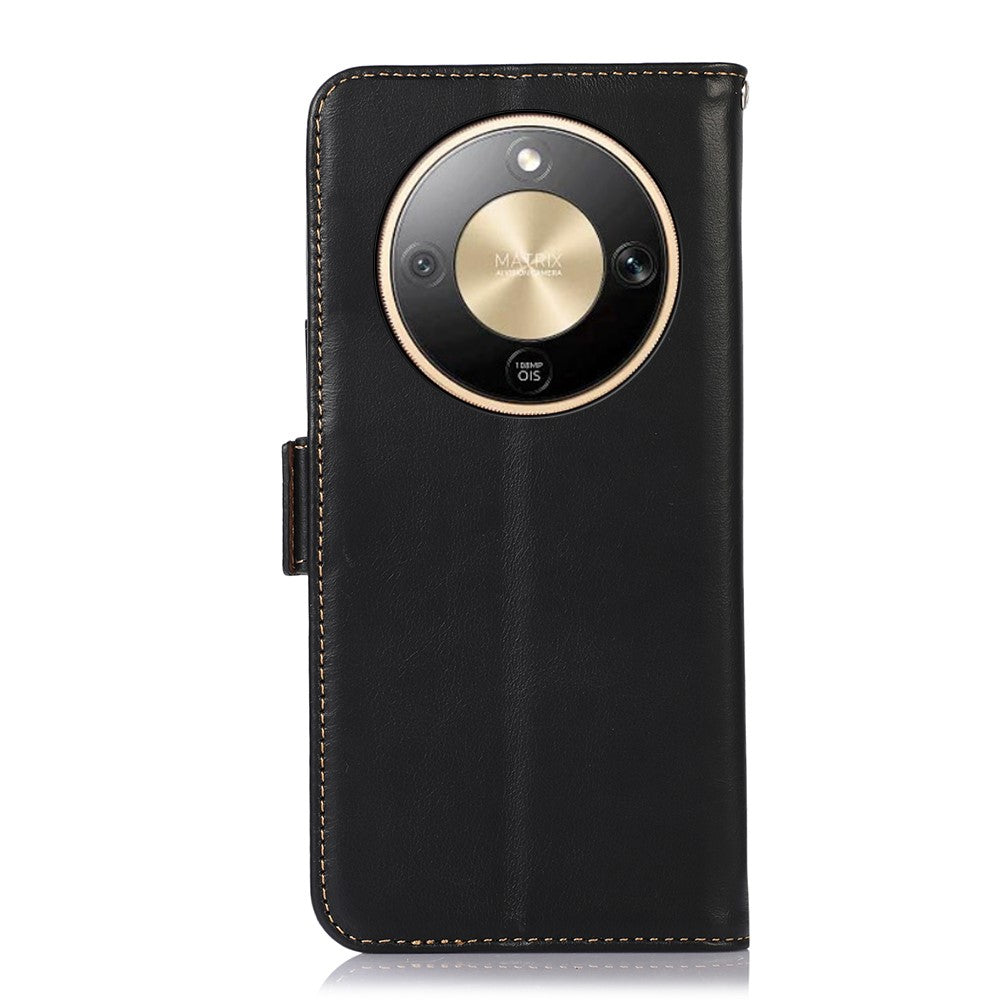 For Honor Magic8 Lite 5G / X9d 5G / X70 5G Case RFID Blocking Genuine Cow Leather Wallet Phone Cover
