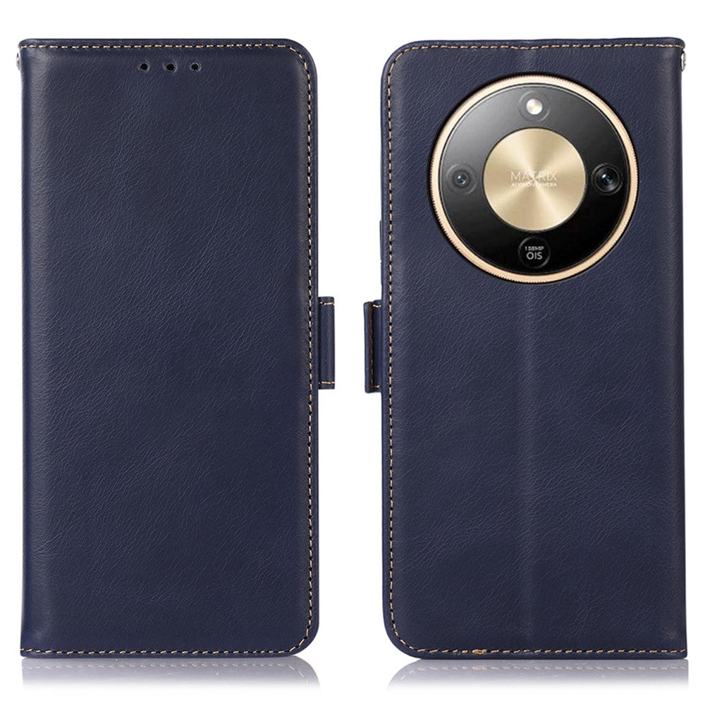 For Honor Magic8 Lite 5G / X9d 5G / X70 5G Case RFID Blocking Genuine Cow Leather Wallet Phone Cover