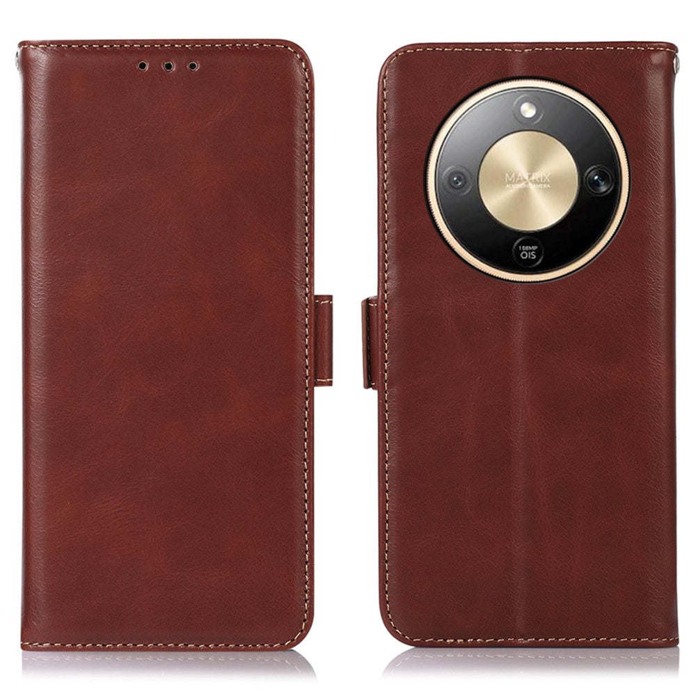 For Honor Magic8 Lite 5G / X9d 5G / X70 5G Case RFID Blocking Genuine Cow Leather Wallet Phone Cover
