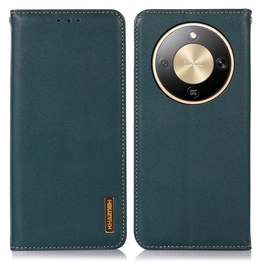 KHAZNEH For Honor Magic8 Lite 5G / X9d 5G / X70 5G Case Wallet Genuine Cow Leather Phone Cover Nappa Texture